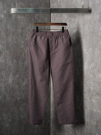 Gucci pants with elastic drawstring waist, maroon and gray GG-pattern woven fabric