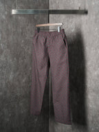 Gucci pants with elastic waistband and straight fit, maroon/gray GG-pattern woven cloth
