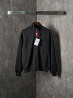 Black Dior zip-up bomber jacket with stand collar and front pockets