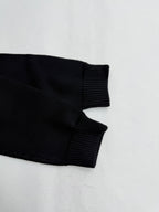 Louis Vuitton sweater hem and ribbed cuff in dark knit with rib texture