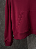 Burgundy polo sweatshirt with side pocket and ribbed cuff hem detail