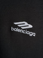 Balenciaga logo print on black hoodie chest