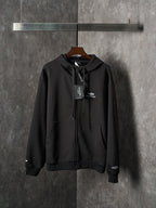 Black Balenciaga zip-up hoodie with hood and front kangaroo pocket