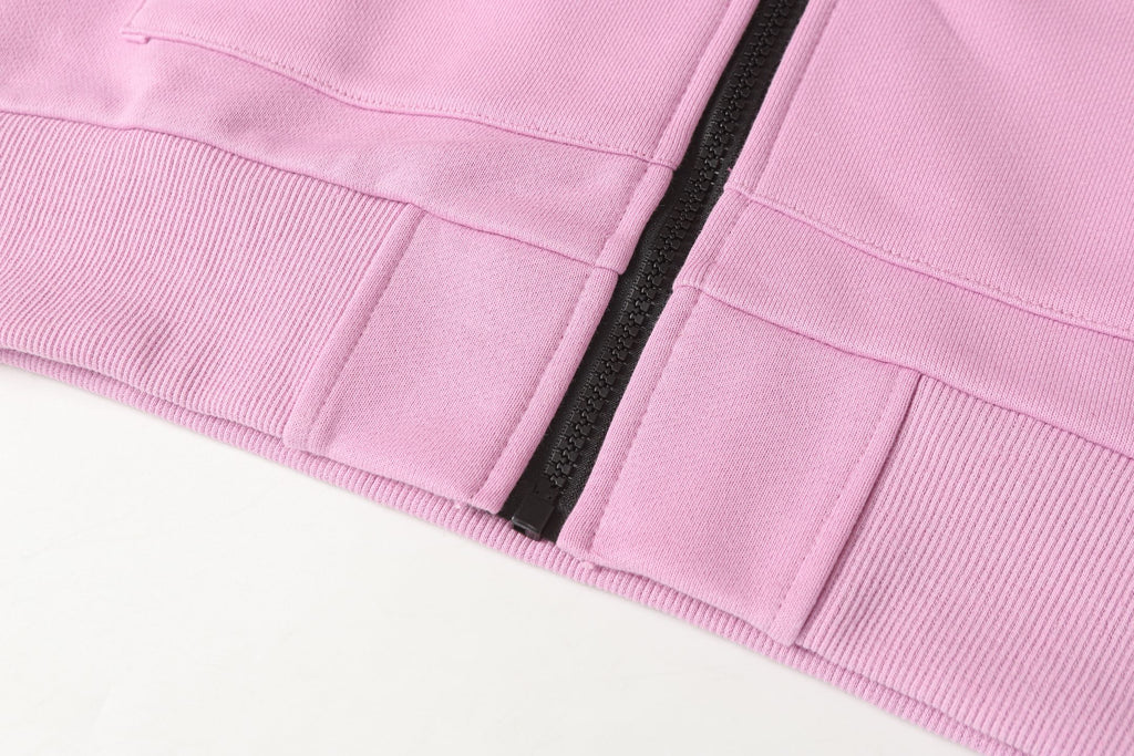 Stone Island zip jacket in pink, front zipper and side pockets