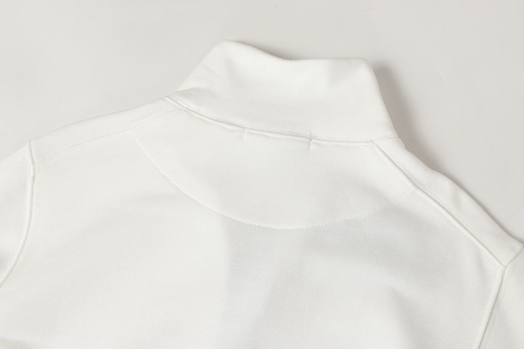 Stone Island white sweatshirt with high collar and shoulder yoke seam
