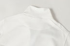 Stone Island white sweatshirt with high collar and shoulder yoke seam