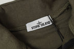 Stone Island quarter-zip sweatshirt with branded neck label inside collar