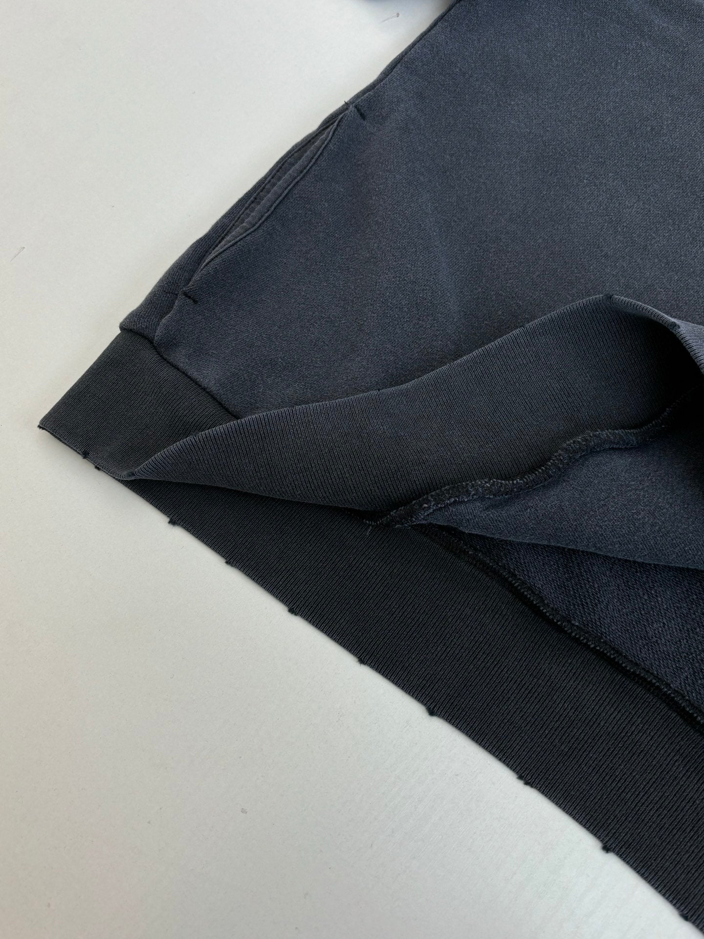 Navy Balenciaga joggers cuff and stitched seam detail