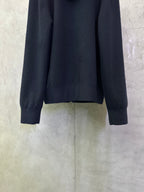Men's Burberry navy zip-up hoodie with full front back hem and ribbed cuffs