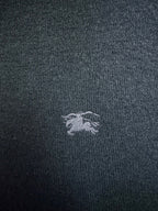 Burberry hoodie logo embroidery on dark navy knit fabric