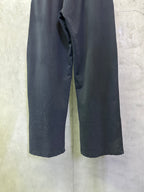 Dark blue wide-leg pants with straight cut and wide hem opening