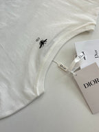 Dior short-sleeve T-shirt sleeve cuff, white with small black emblem