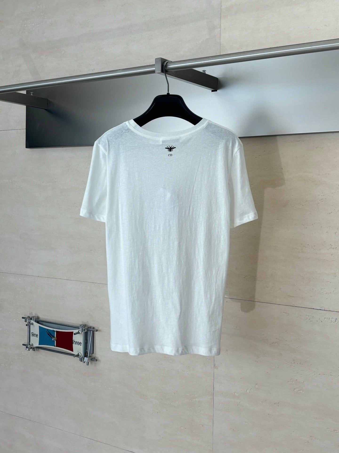 Dior short-sleeve T-shirt, white with small black chest emblem