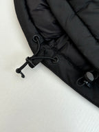 Ralph Lauren black puffer jacket hem with drawstring cord and toggle