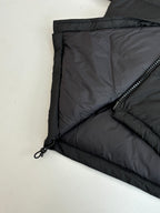 Ralph Lauren black puffer jacket interior lining with diagonal zip pocket