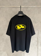 Black Louis Vuitton T-shirt with yellow logo on chest