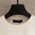 White crewneck T-shirt with ribbed collar and inner Louis Vuitton label