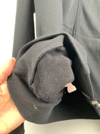 Black zip-up hoodie hood with inner fabric lining