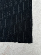 Black Dior T-shirt fabric close-up, side panel and hem