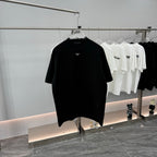 Prada short-sleeve T-shirt, black, small triangular chest logo