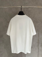 White short-sleeve T-shirt shown from the back, plain design