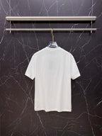Versace white crewneck T-shirt, plain back view on hanger
