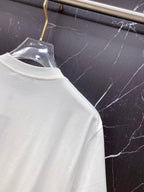 Versace white T-shirt shoulder seam and crew neck collar