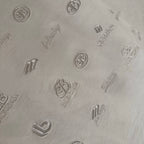 Balenciaga white T-shirt allover embossed logo icons pattern on the back fabric