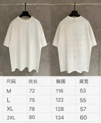 Balenciaga white T-shirts front and back views on hangers