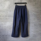Navy Balenciaga wide-leg pants with gathered elastic waistband and relaxed legs