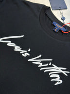 Louis Vuitton short-sleeve T-shirt logo detail, black with white script