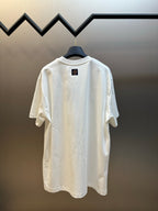 White short-sleeve T-shirt back with small square Louis Vuitton logo