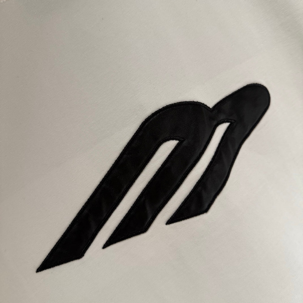 White Balenciaga T-shirt with large black logo graphic on chest