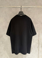 Balenciaga black crewneck T-shirt, plain back view with short sleeves