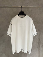 White Prada short-sleeve T-shirt with embossed logo at chest