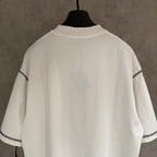 White Prada short-sleeve T-shirt back, ribbed crew neckline