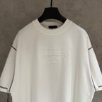 White Prada short-sleeve T-shirt with raised embossed logo detail
