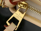 Gold clasp and hardware on multicolor monogram Louis Vuitton-style bag