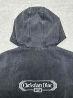 Dior hooded denim jacket back with Christian Dior logo patch