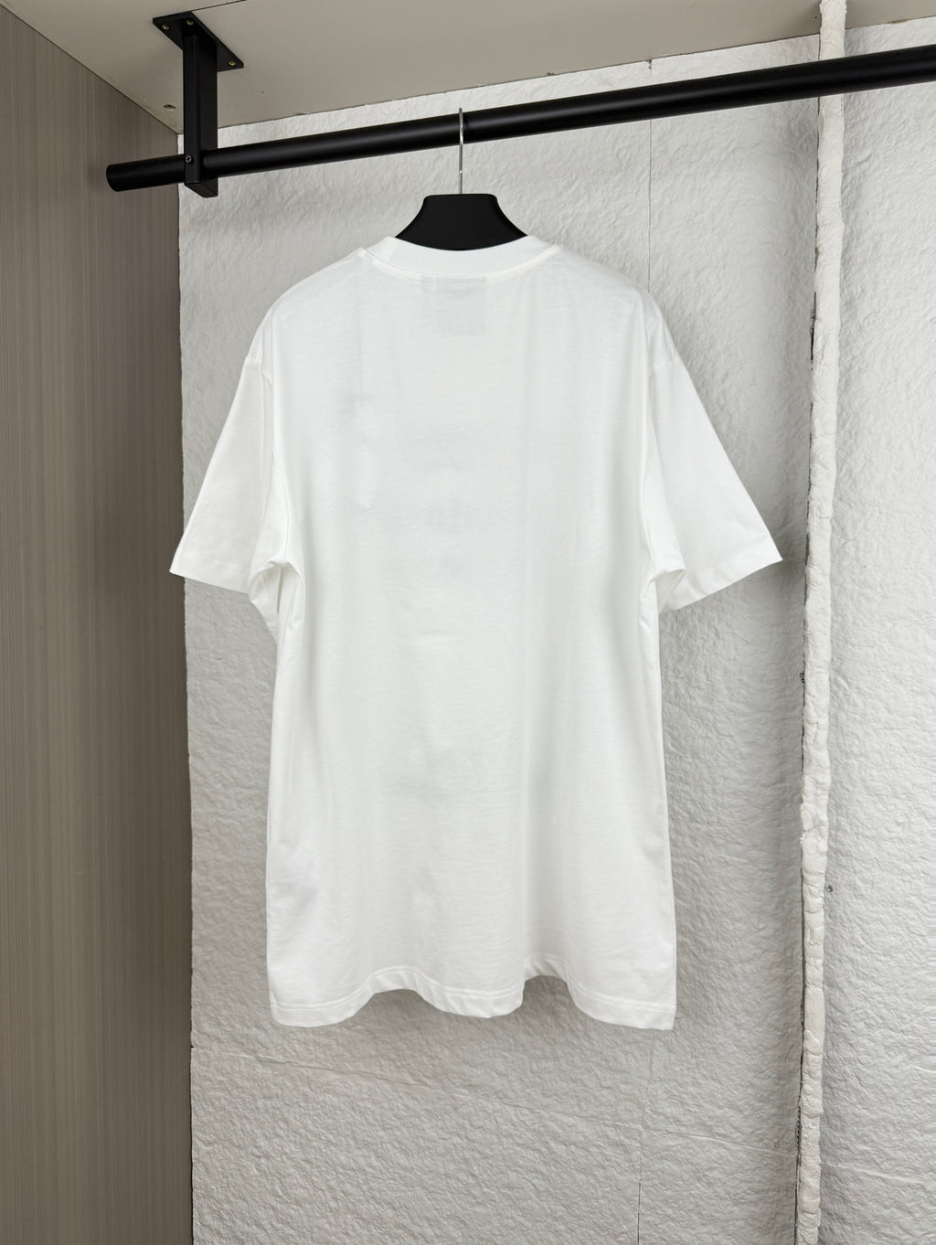 White Dior short-sleeve T-shirt back view, plain