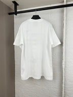 White Dior short-sleeve T-shirt back view, plain