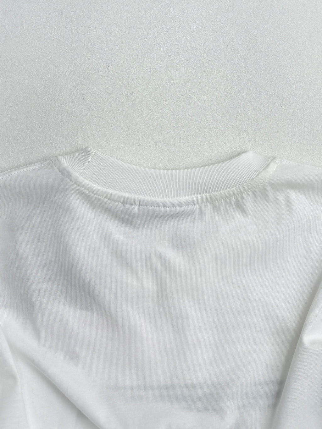 White Dior T-shirt back neckline with seam detail