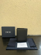 Dior small bag in dark grained leather with front flap