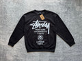 Stussy crewneck sweatshirt, dark with white city graphic on front