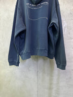 Balenciaga long hoodie blue with rear text panel and kangaroo pocket