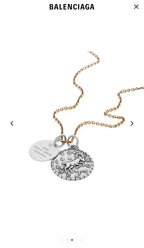 Balenciaga gold-tone layered necklace with circular charm and two small plates