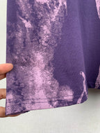 Louis Vuitton purple graphic T-shirt hem with stitching along bottom edge