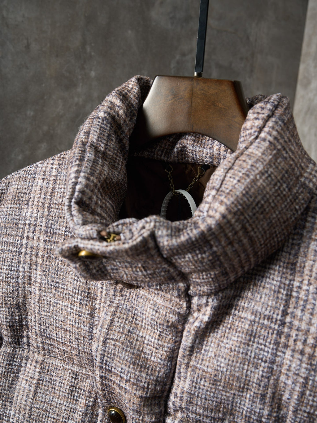 Louis Vuitton long puffer jacket hood interior with drawstring and textured lining
