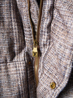 Louis Vuitton long puffer jacket zipper with gold pull and logo detail
