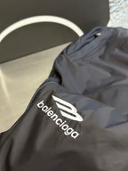 Balenciaga nylon pants, dark navy, embroidered balenciaga logo on side